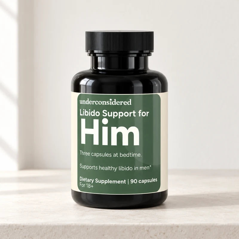 Libido Support for Him in a daylit product photograph